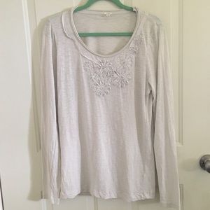 J. Crew Embellished Long Sleeve T-Shirt